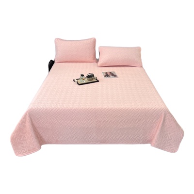 定制双面床盖一面牛奶绒一面全棉