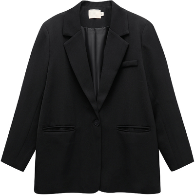 胖mm梨形西装外套阔腿裤大码套装