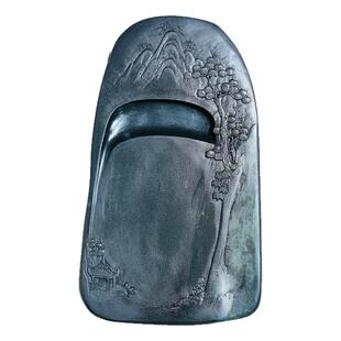 荣宝斋老坑孤品歙砚原石砚台文房四宝研墨条书法国画手工精雕天然砚石礼品礼盒