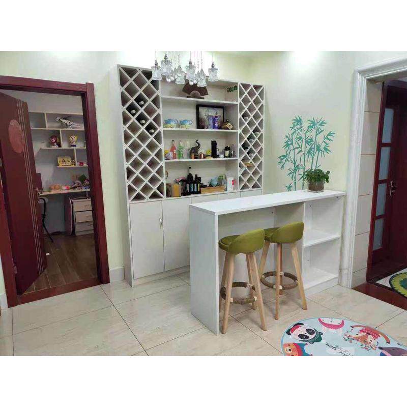 家用开放式厨房小吧台餐桌一体客餐厅多功能靠墙隔断木柜现代简约