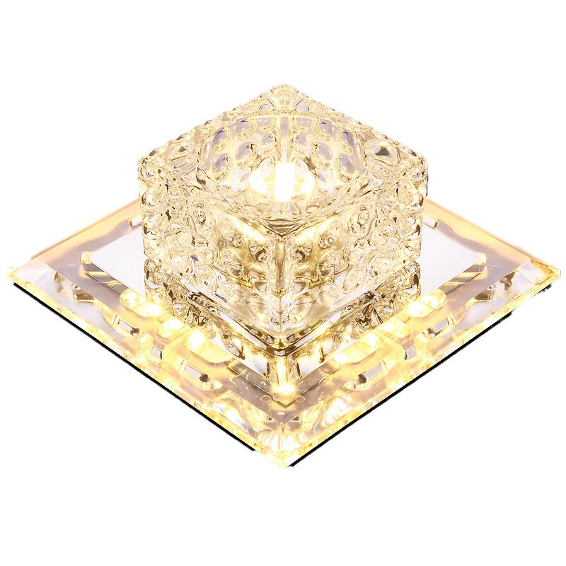 led水晶方形过道灯七彩玄关灯