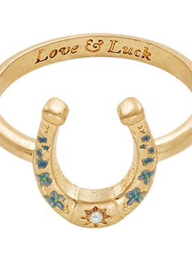 Fable珍珠马蹄珐琅彩戒