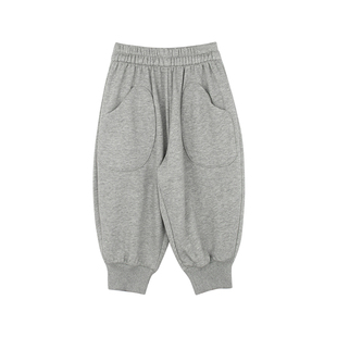 大耳象女童螺纹收口运动裤2026春季新款宝儿纯棉休闲百搭长裤子