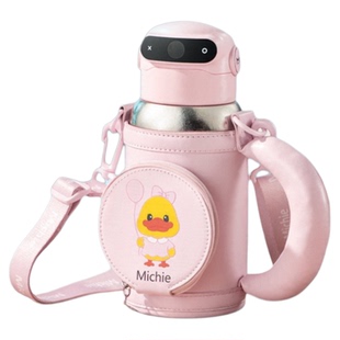 米小西纯钛指纹解锁保温杯儿童学生上学专用2025新款智能密码水杯