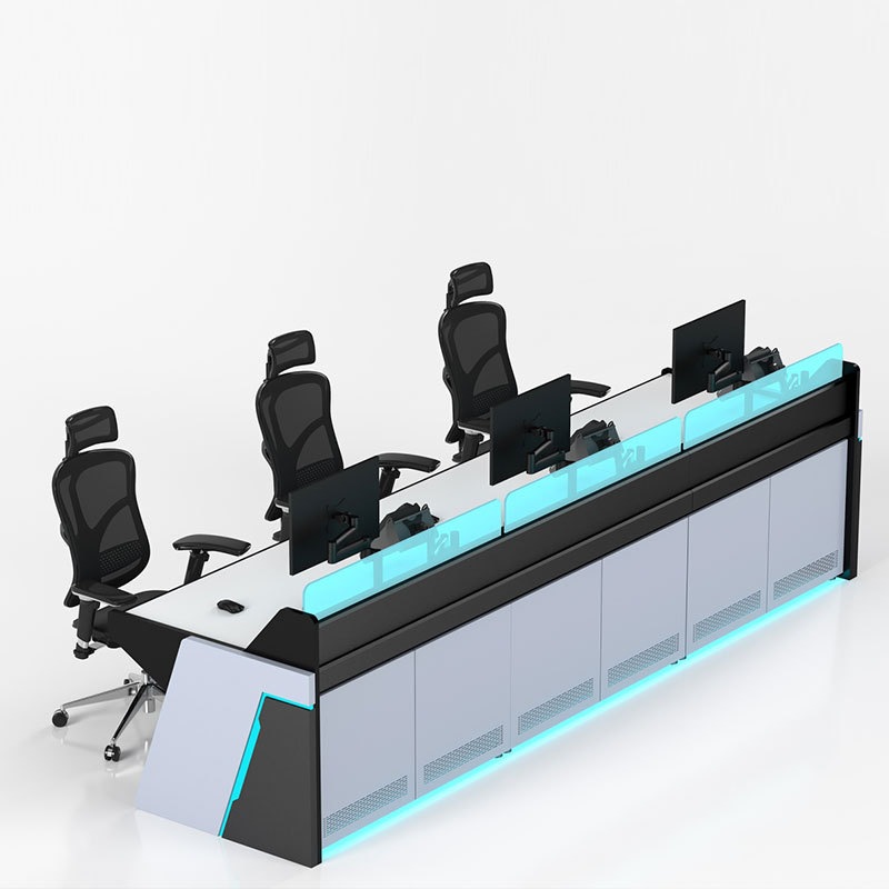 指挥中心监控台调度台控制台金属加厚操作台双三联监控指挥台