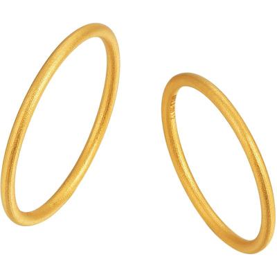 明牌珠宝情侣对戒足金999小金圈