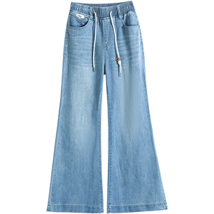 初中学生喇叭牛仔裤长裤春装新款2026修身微喇大童少女孩裤子春秋