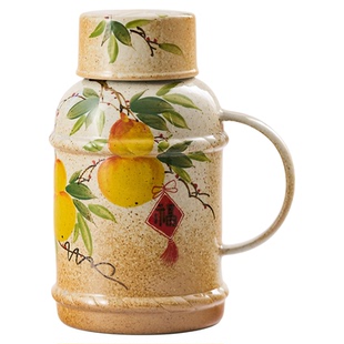 景德镇全手绘福禄双全夏天凉水壶耐高温陶瓷复古家用大容量热水壶