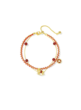 马上有钱手链女2026本命年双层叠戴编织红绳生肖马年饰品过年礼物