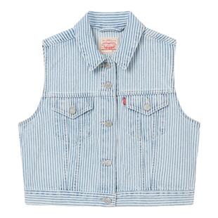 Levi's李维斯女士美式复古休闲时尚百搭气质修身短款牛仔马甲