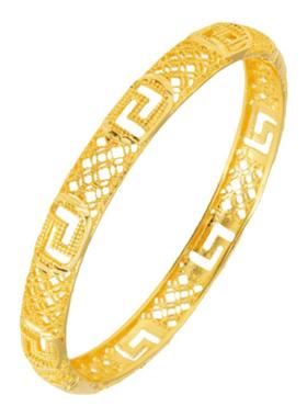 中国风沙金镂空卡扣手镯回纹