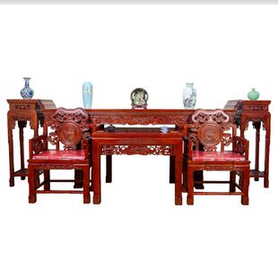 新巢中堂六件套农村八仙桌堂屋四件神台条案供桌实木条几客厅家具