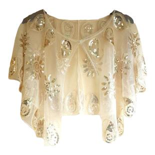 盖茨比春夏订珠图案欧美婚纱晚礼服披肩亮片小坎肩短外套百搭外披