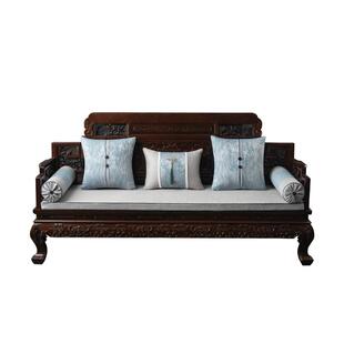 双面新中式红木沙发坐垫实木家具垫子罗汉床垫海绵垫冬夏两用定制