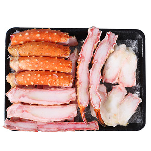 帝王蟹腿鲜活帝王蟹俄罗斯大螃蟹蟹脚熟冻皇帝蟹腿肉年货海鲜礼盒