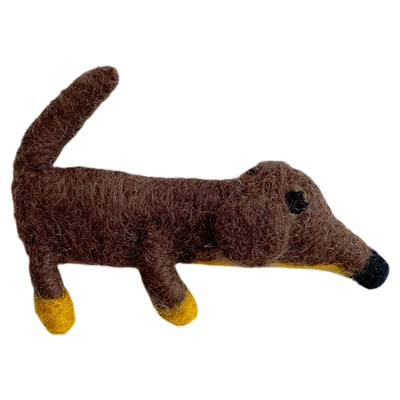 尼泊尔手工腊肠狗斑点狗斗牛犬胸针日韩可爱卡通羊毛毡别针