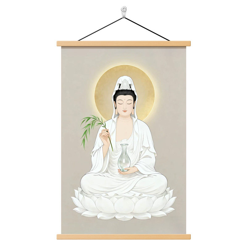 观音菩萨画像玄关过道观音像壁画
