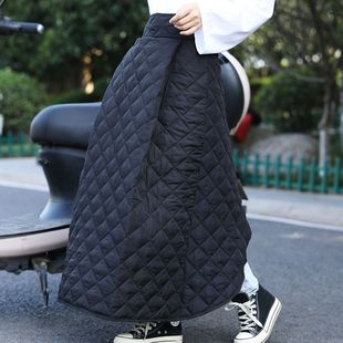 冬季 骑电动车保暖围裙加厚加绒棉半身裙防冻长裙护膝挡风衣盖腿