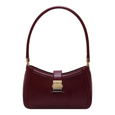 复古高级质感单肩腋下包法棍包