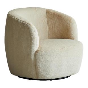 圈圈单人沙发客厅极简奶油风阳台休闲椅高级现代小户型可旋转椅子