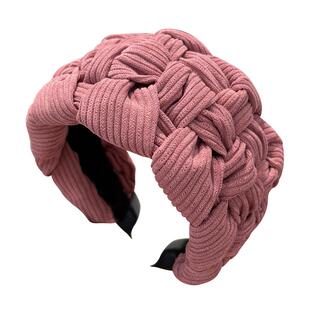 灯芯绒发箍女2026高级感洋气时尚百搭宽边发卡日常外戴遮白发头箍