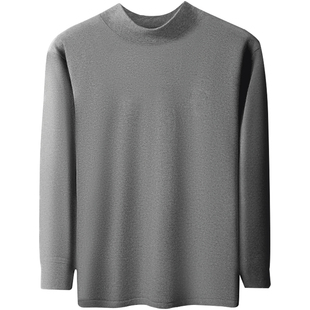 浪莎秋衣男士纯棉毛衫单件上衣半高中领2025新保暖内衣上身打底衫