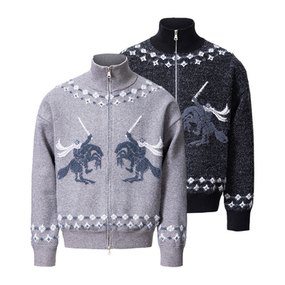 CATSSTAC 圣骑士莫代尔毛织开衫 立领设计 利落有型 骑士图案