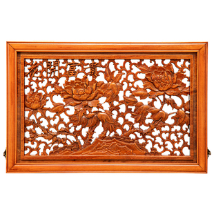 东阳木雕定制做香樟实木电表箱装饰遮挡画挂画装饰品装饰箱电表画