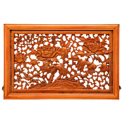 新中式香樟实木电表箱装饰