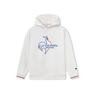 乐卡克法国公鸡男女款复古运动新年舒适透气休闲时尚红色连帽卫衣