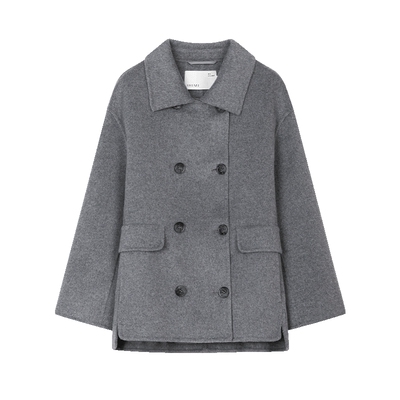 IHIMI海谧翻领双面呢羊毛大衣