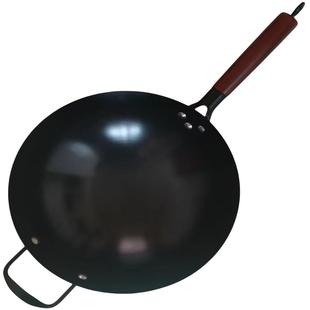 炒锅铁锅熟铁章丘同款家用商用圆底老式炒菜不粘锅纯铁燃气灶适用