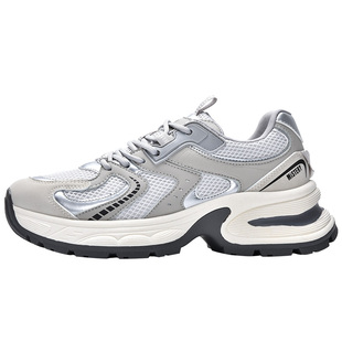 显脚小老爹鞋女款2026夏季新款厚底增高休闲女鞋网面透气运动鞋子