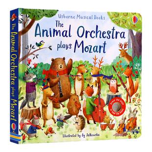 现货 Usborne 古典音乐发声书莫扎特 The Animal Orchestra Plays Mozart 动物乐队演奏莫扎特英文原版绘本 儿童触摸发声书洞洞书