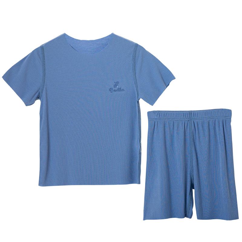 莫代尔衣服男童家居服夏季背心短袖短裤女童睡衣儿童空调服套装夏