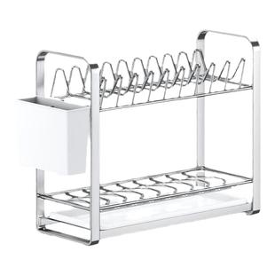 窄款厨房碗碟收纳架沥水架置物架台面碗盘架不锈钢双层碗柜小尺寸