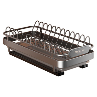 德力西不锈钢碗碟收纳架橱柜内抽屉式沥水拉篮置物架抽拉盘子碗架