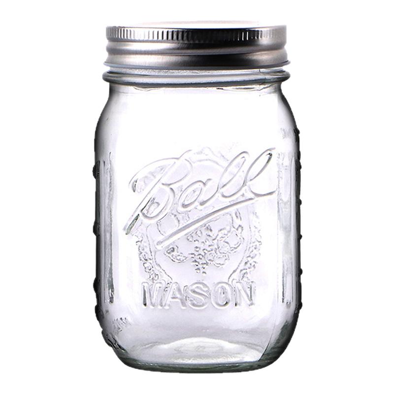 Ball Mason Jar美式梅森罐玻璃透明密封斗草烟草密封罐复古梅森杯