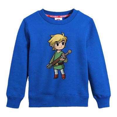 塞尔达卫衣童装男孩春秋款加绒外套绿色衣服学校早春游戏周边上衣