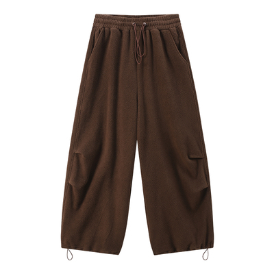江南先生NewJNXS高克重摇粒绒宽松休闲长裤高腰抽绳直筒束脚卫裤
