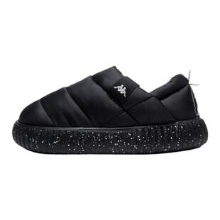 Kappa卡帕秋冬季毛毛鞋女2023新款一脚蹬面包鞋女鞋加绒保暖棉鞋