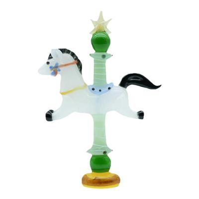 手工琉璃旋转木马桌面装饰摆件