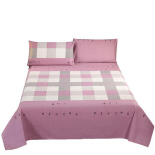 床单单件老粗布原棉加密加厚夏季清爽型亚麻被单三件套1.5米