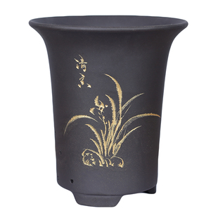 宜兴紫砂兰花盆兰草专用盆君子兰蝴蝶兰大花蕙兰花盆陶瓷大号特价