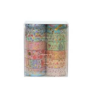 且听风吟系列烫金和纸胶带套装手帐胶带ins手账日记相册整卷彩色基础款花边打底手帐拼贴装饰素材交代胶卷