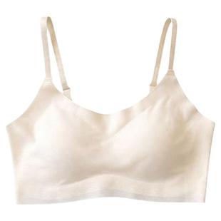 2025新款二阶段少女发育期内衣细肩带无痕半固定杯少女文胸背心薄