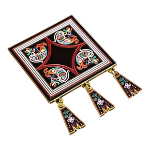 【畲族文创】原创设计畲族金属冰箱贴 民族风流苏吊坠挂件伴手礼