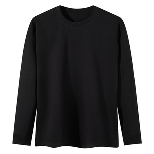 【三防长袖】T恤纯色圆领白色长袖打底衫t恤重磅纯棉t恤男男款