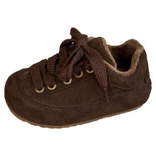 韩国童鞋儿童丑萌大头面包鞋2025秋冬新款男女童休闲鞋加绒二棉鞋