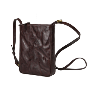 漫色手抓纹植鞣头层牛皮手机包女复古真皮简约轻便小巧单肩斜挎包